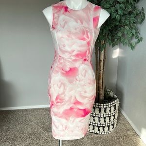 Karl Lagerfield pink floral midi dress